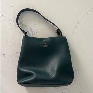Coach Dark Green Leather Shoulder Bag
